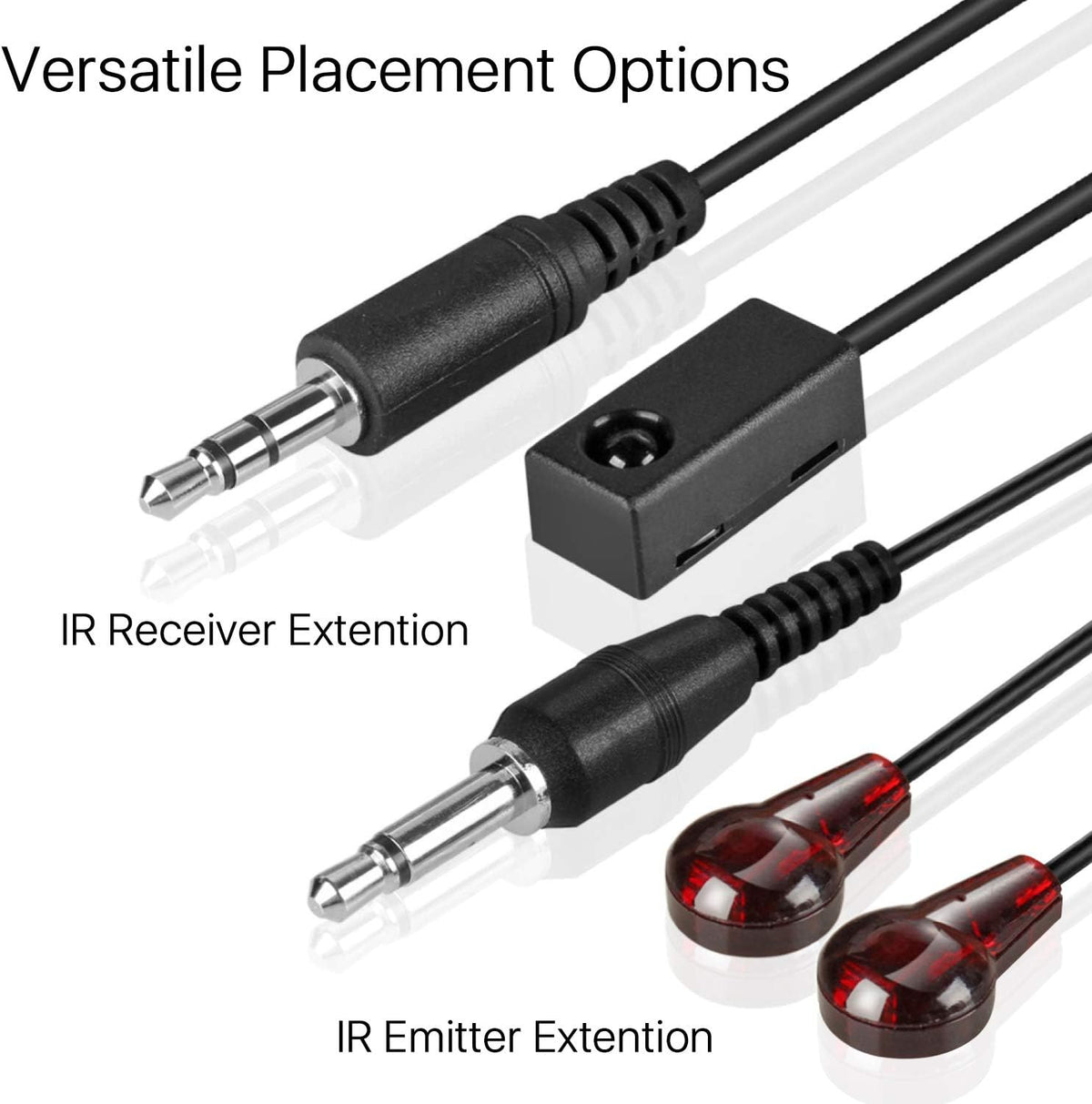 Wireless IR Extender Repeater with 2 Head Eye IR Blaster Emitter Booster Cable, Pack of 2 Y7120