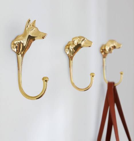 Cast Brass Dog Hook N5742