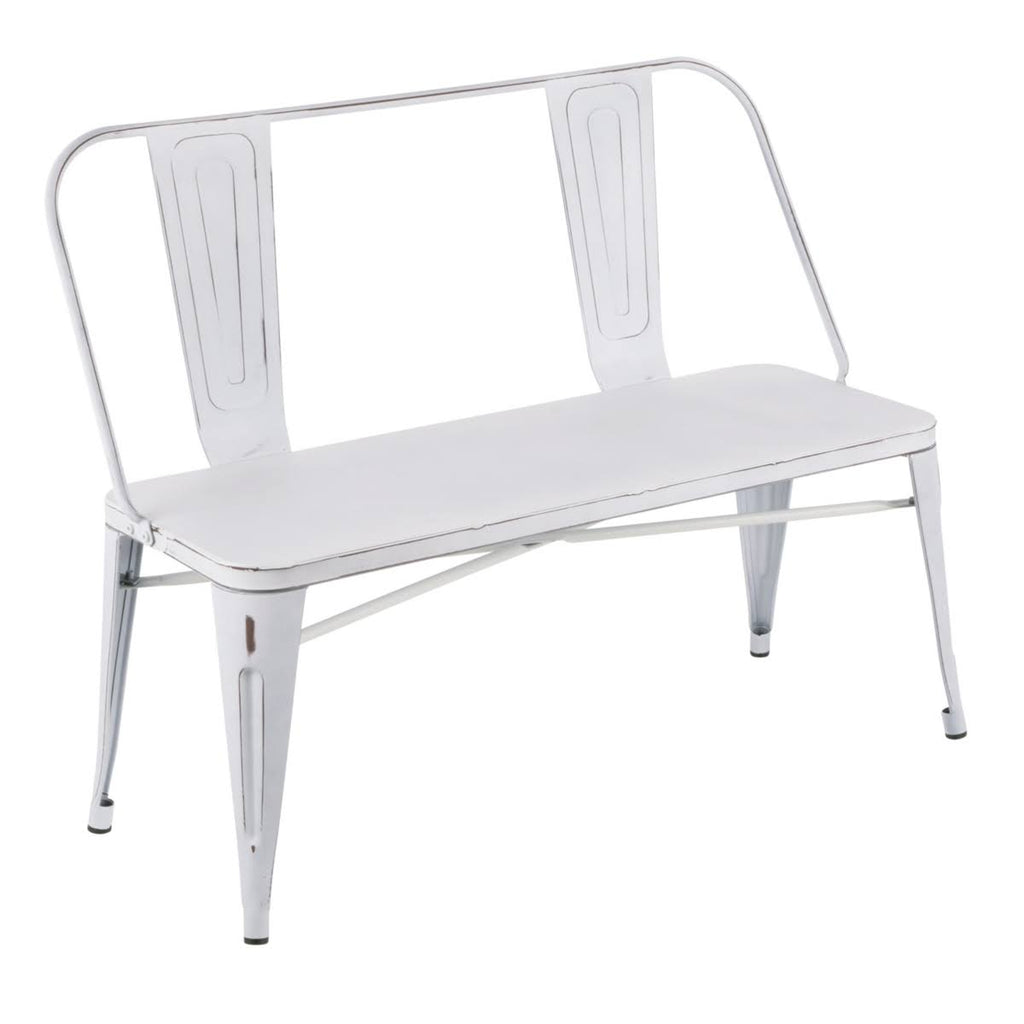 Clear Brushed Silver Metal Bench G9896
