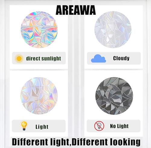 Window Clings, Non Adhesive Prismatic Rainbow Snowflake (28pcs) K2063