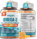 Vegan Omega3 Gummies 1280mg with Vitamin D3 K2, Sugar Free, 2 Pack H7223