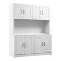 White Engineered Wood Buffet Cabinet with Hutch L672221