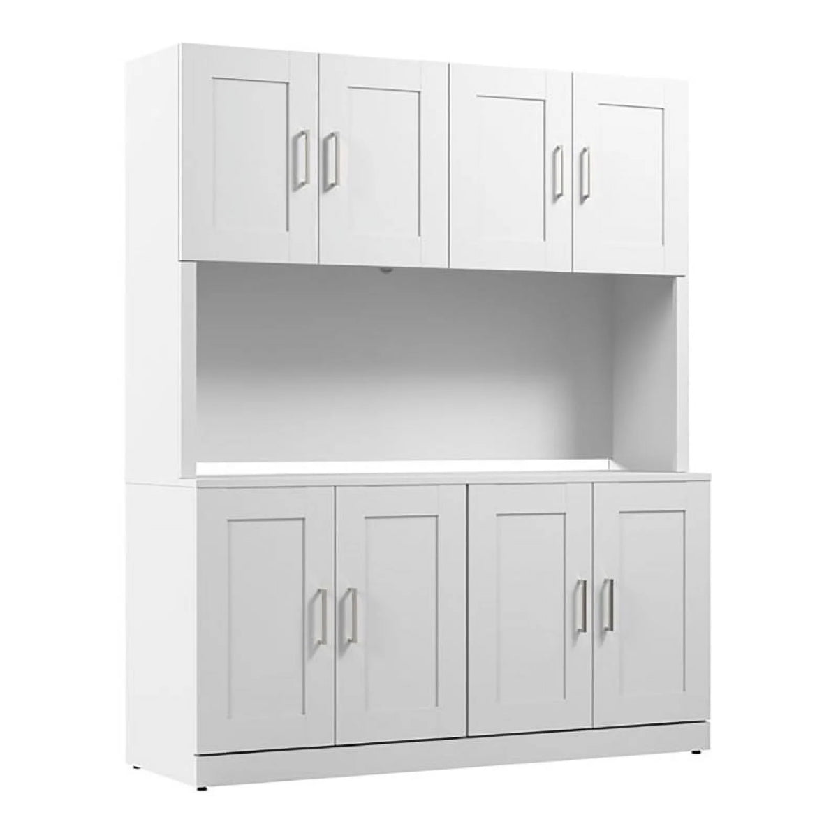 White Engineered Wood Buffet Cabinet with Hutch L672221