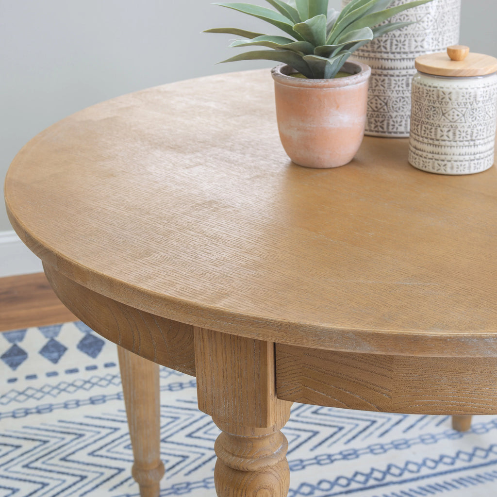 42" Round Rustic Dining Table with Turned Legs M436341