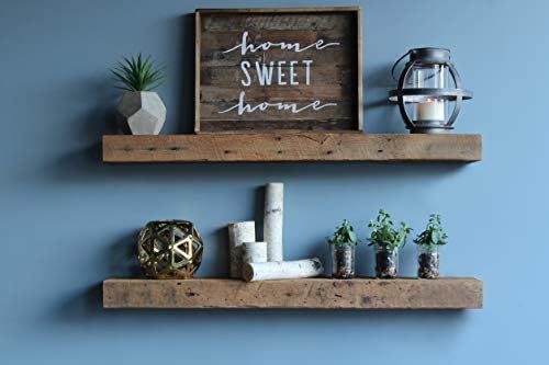 Reclaimed Wood Floating Shelves Set of Two X946