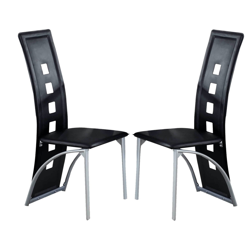 Black and Silver Metal Side Chair Set of 2 F284469