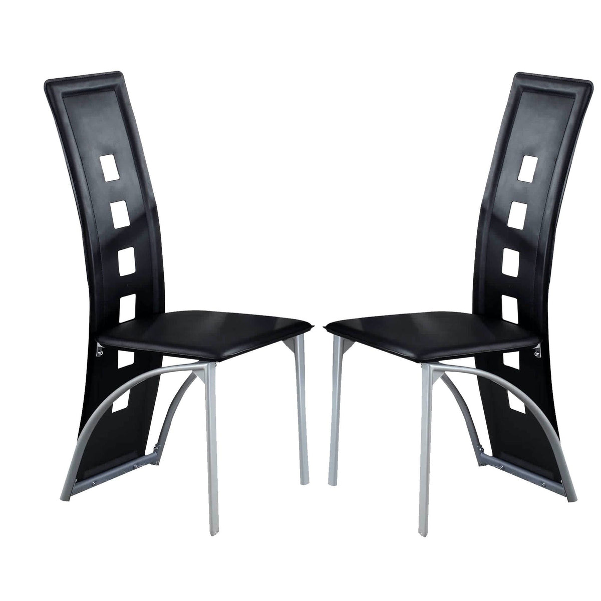 Black and Silver Metal Side Chair Set of 2 F284469