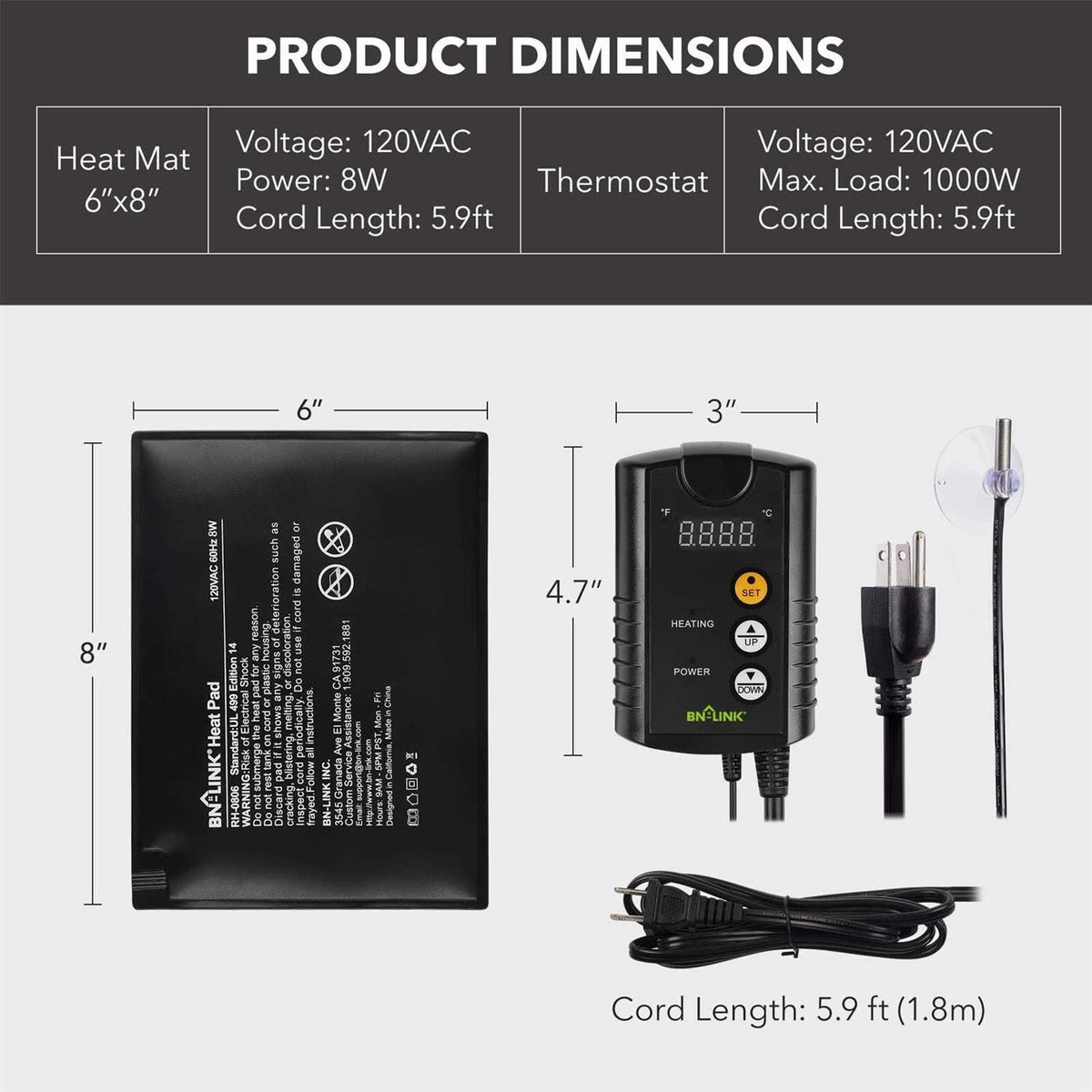Reptile Heating Pad and Digital Thermostat Combo Set X323