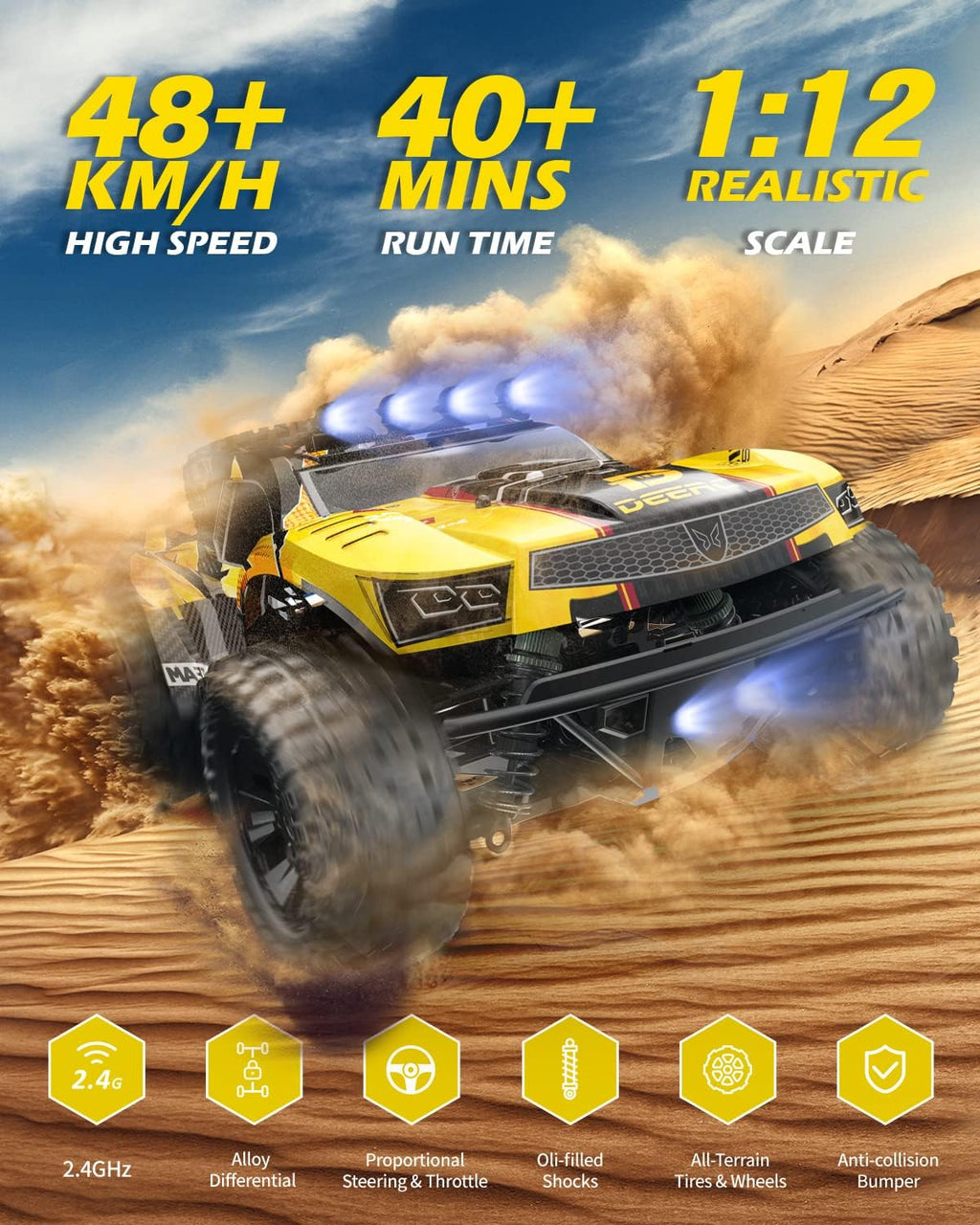 1:12 4x4 Remote Control Truck with Lights H20357