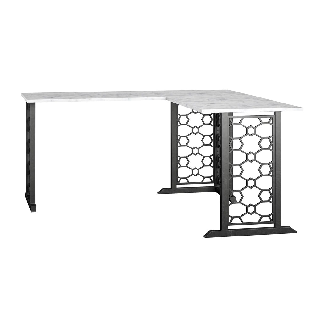 White Faux Marble Desk X678380