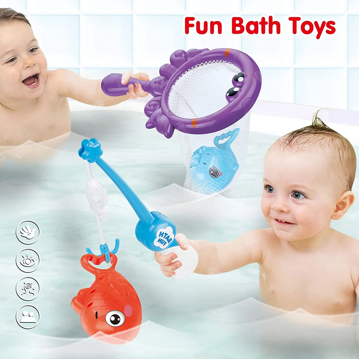 Mold Free Fishing Games Swimming Whales Water Table Pool Bath Toy for Toddlers Y244