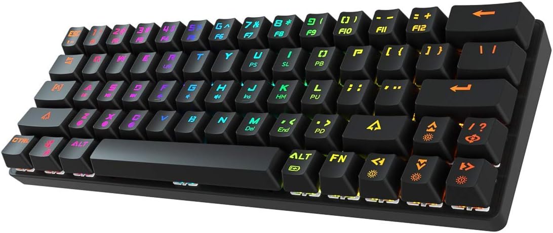 60% Wired Wireless RGB Bluetooth Mechanical Keyboard, Red Switches, Pack of 2 Z65479