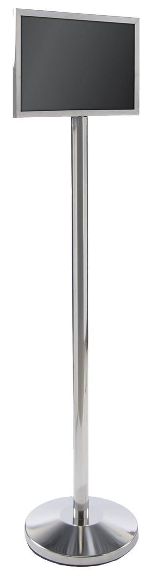 17 inch x 11 inch Floor Sign Stand, 63 inch, Silver Y496