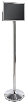 17 inch x 11 inch Floor Sign Stand, 63 inch, Silver Y496