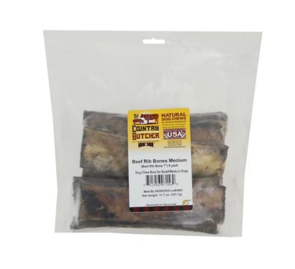 Beef Rib Bones Natural Dog Chew Treats 9 Count X164192