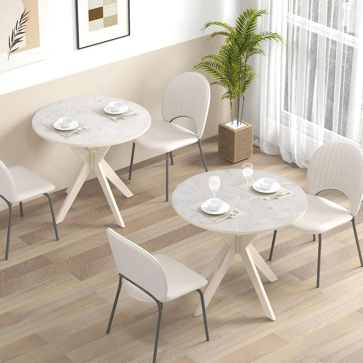 36" Round Wood Dining Table C3757