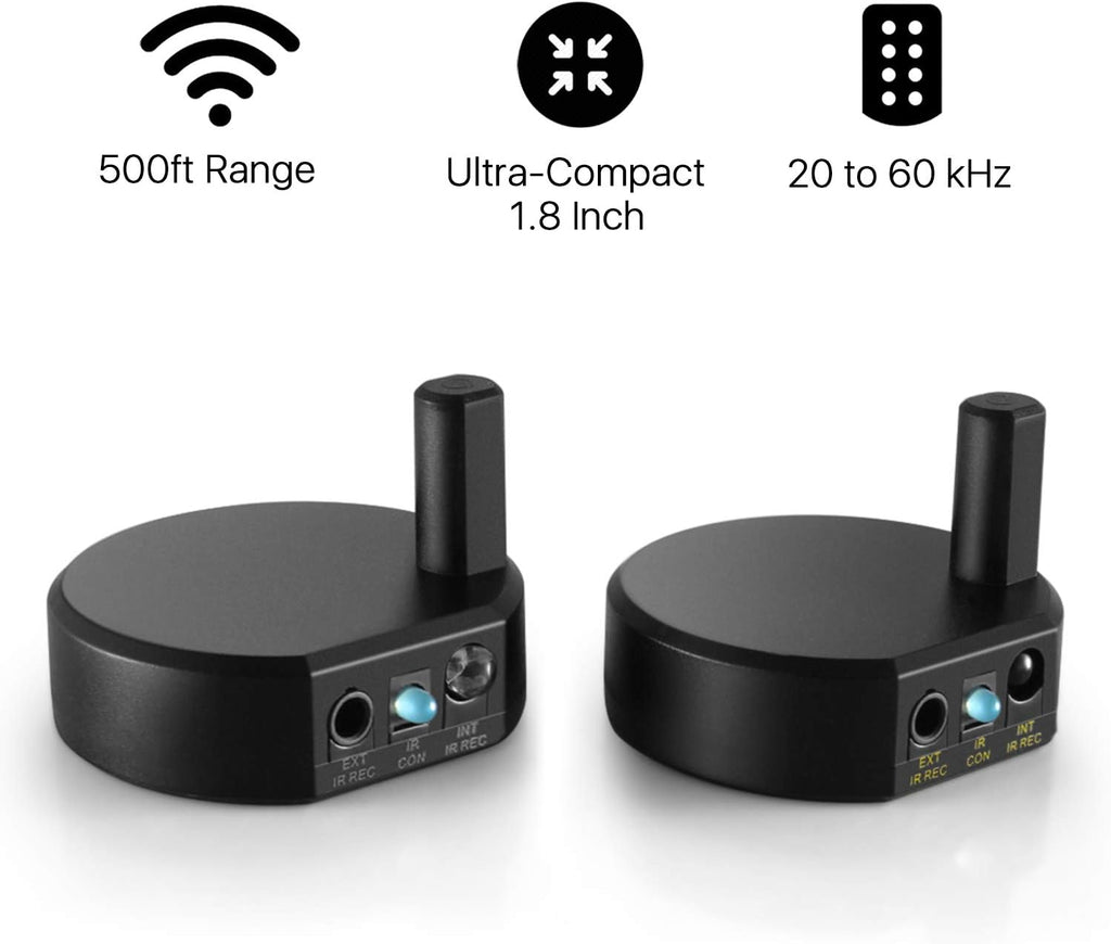 Wireless IR Extender Repeater with 2 Head Eye IR Blaster Emitter Booster Cable, Pack of 2 Y7120