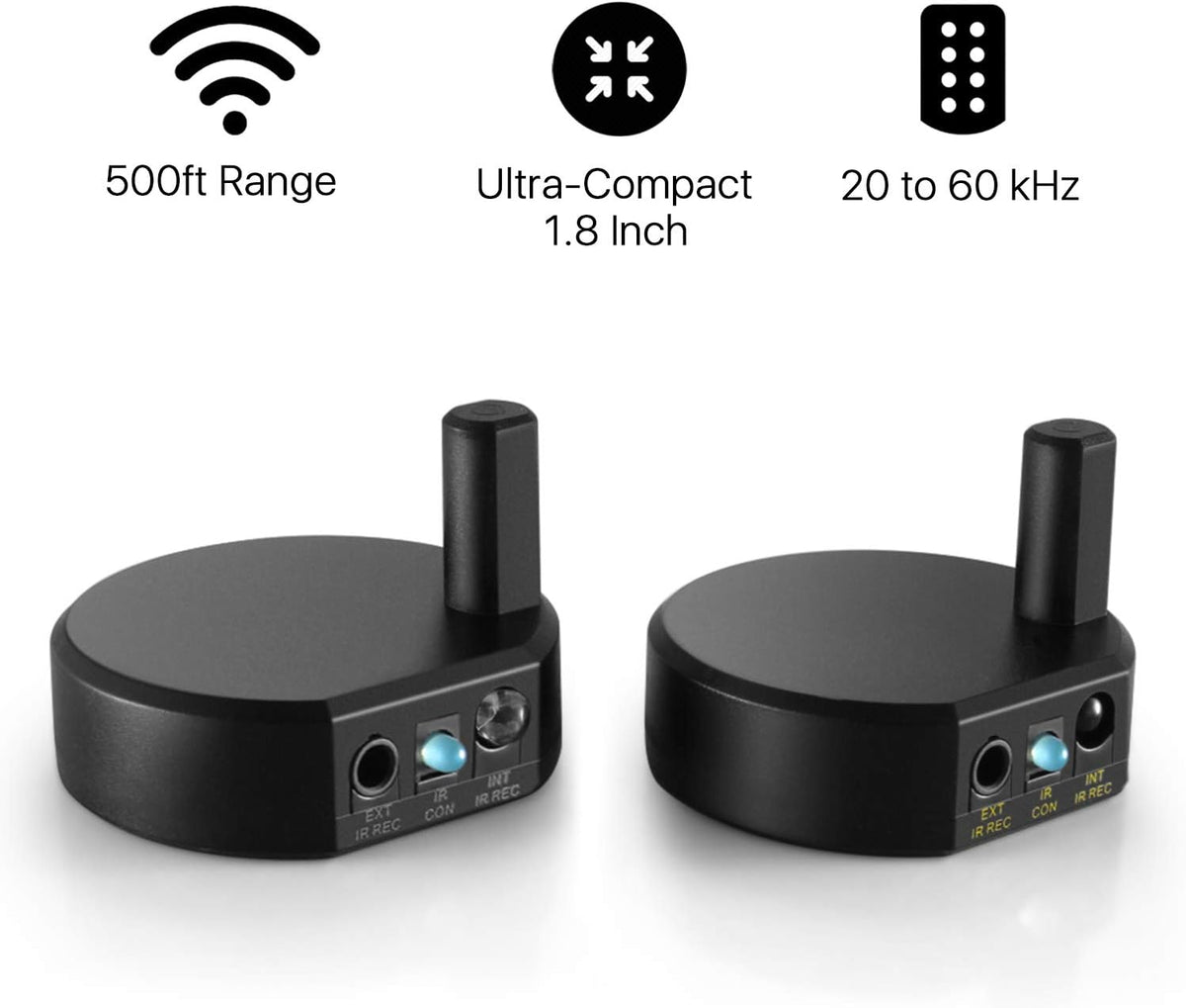 Wireless IR Extender Repeater with 2 Head Eye IR Blaster Emitter Booster Cable, Pack of 2 Y7120