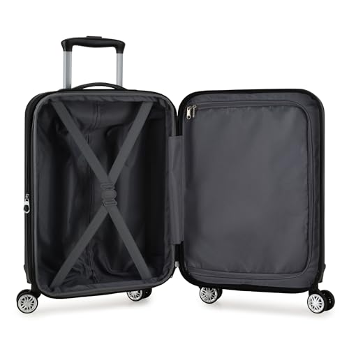 Expandable Hardside Spinner Luggage, Black, 21" Carry-on J909