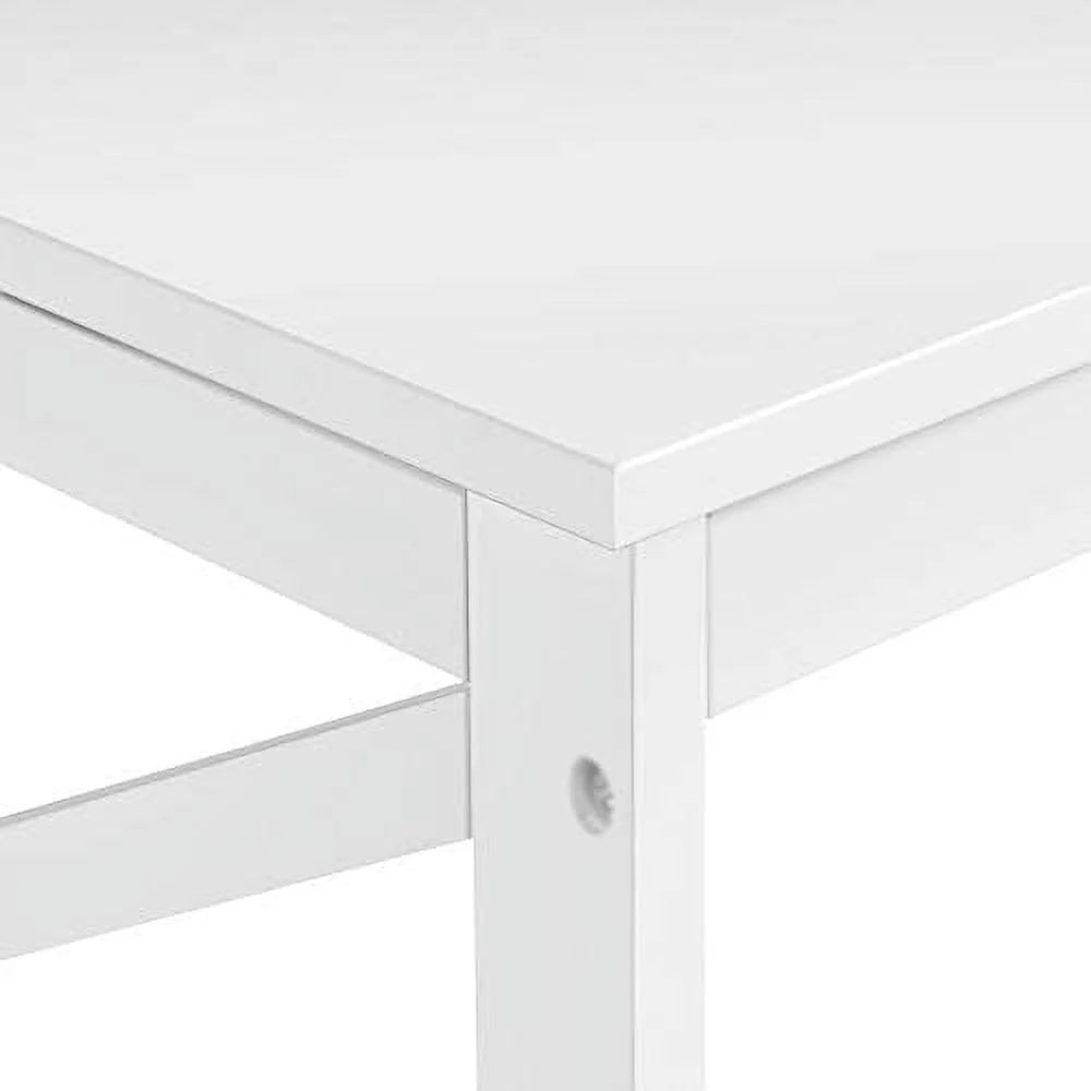 White 2-Tier Wood Coffee Table 39.5 x 21.5 x 18 Inches I8965