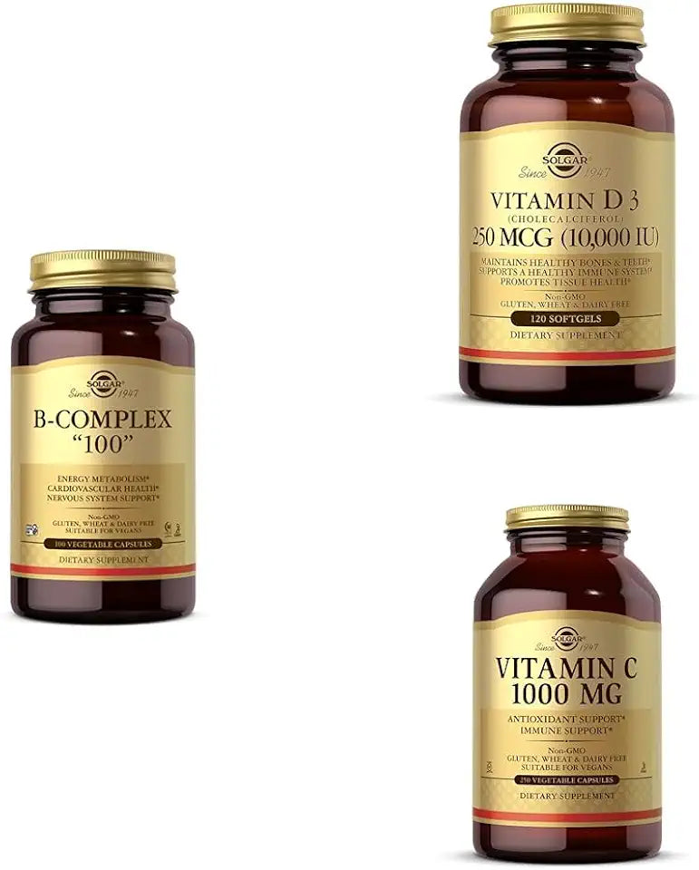 Vitamin B, D & C Bundle 100 Capsules, 120 Softgels, 250 Capsules A912