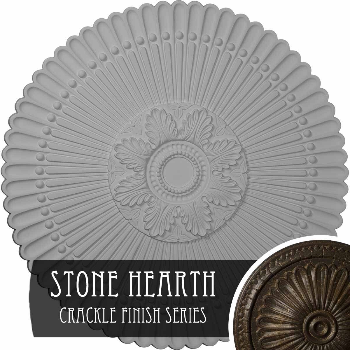 30x22OD x 1 1/4x22P Ceiling Medallion, Hand-Painted Stone Hearth Crackle A453233