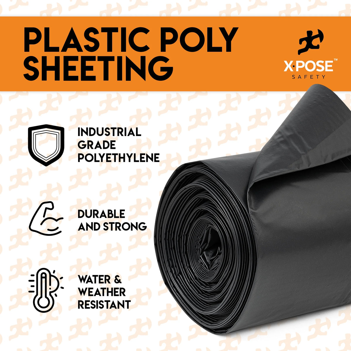 Black Poly Sheeting 10 x 100 Feet Heavy Duty 3.4 Mil Thick Plastic Tarp Waterproof Cover R83232