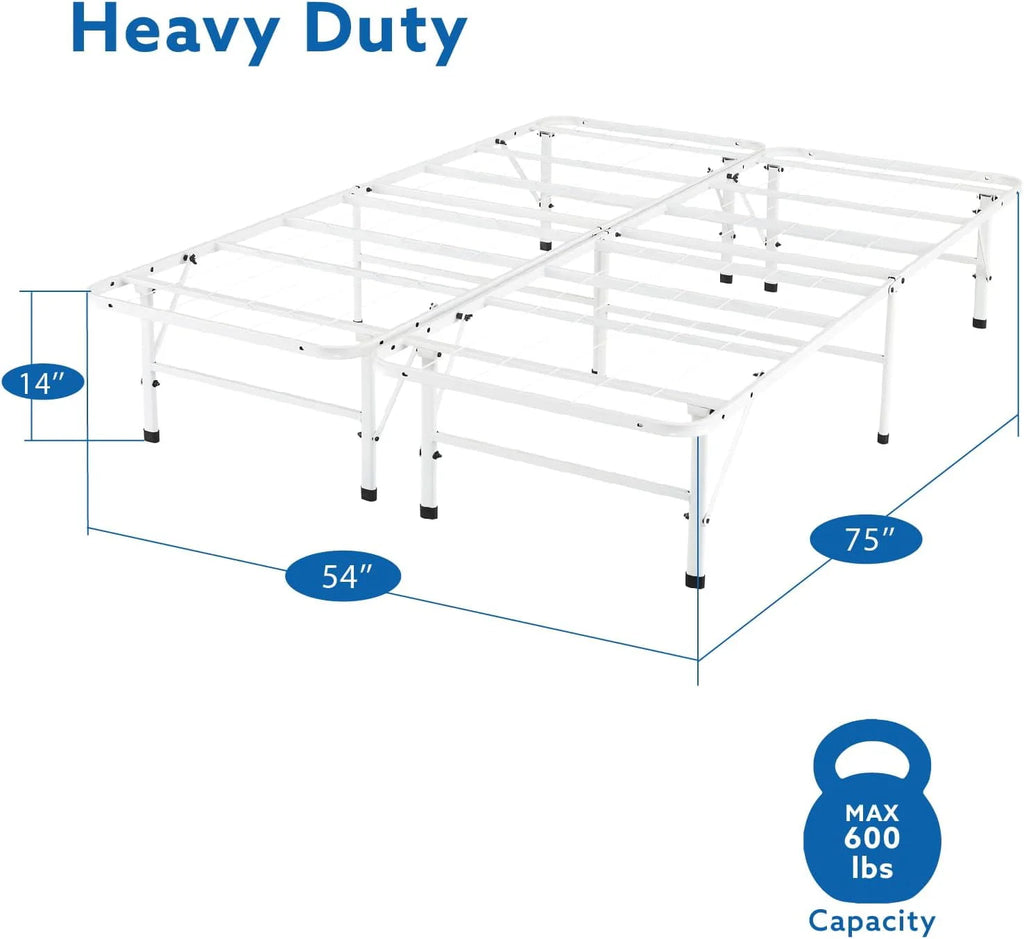 14 Inch Metal Platform Bed with Steel Slat Mattress Foundation Twin Black X790