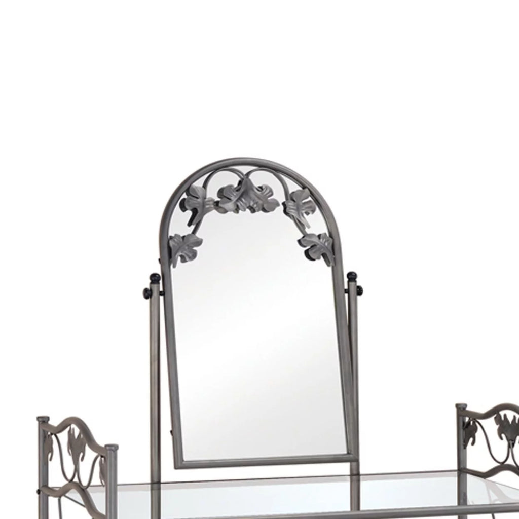 Metal Vanity Set with Glass Top S88258