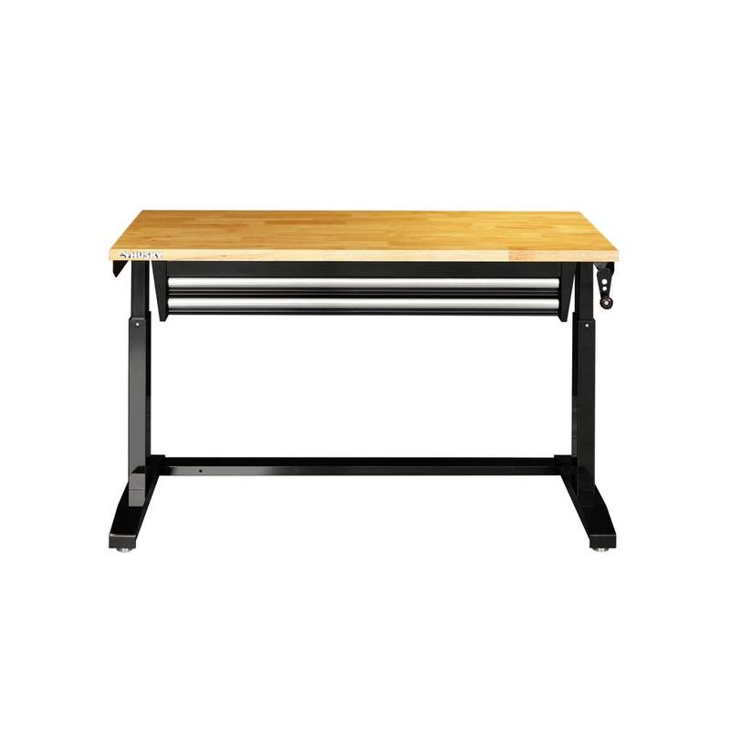 Black Adjustable Height Worktable with 2-Drawers D747787
