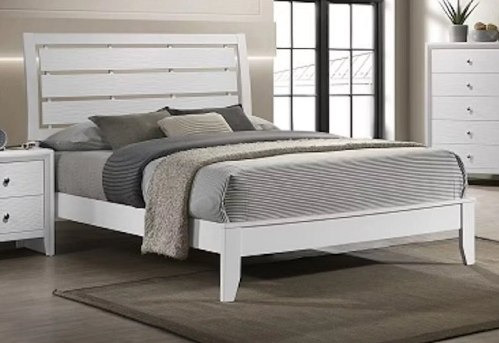 White Queen Size Panel Bed Set P216318