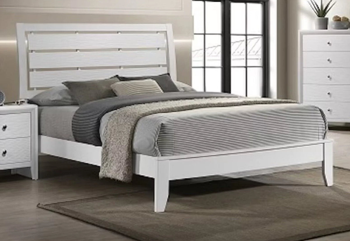White Queen Size Panel Bed Set P216318