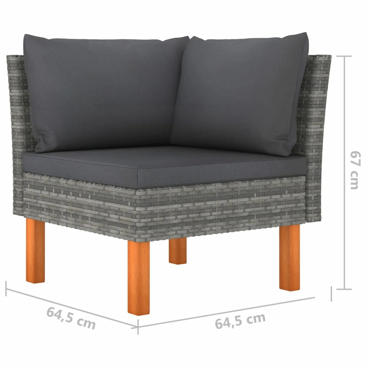 12 Piece Gray Poly Rattan Patio Conversation Set D64585
