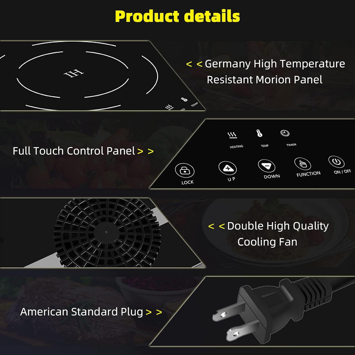 Portable Induction Cooktop Double Burner 1800W Electric Stove with Digital Touch Sensor and Kids Safety Lock X92341