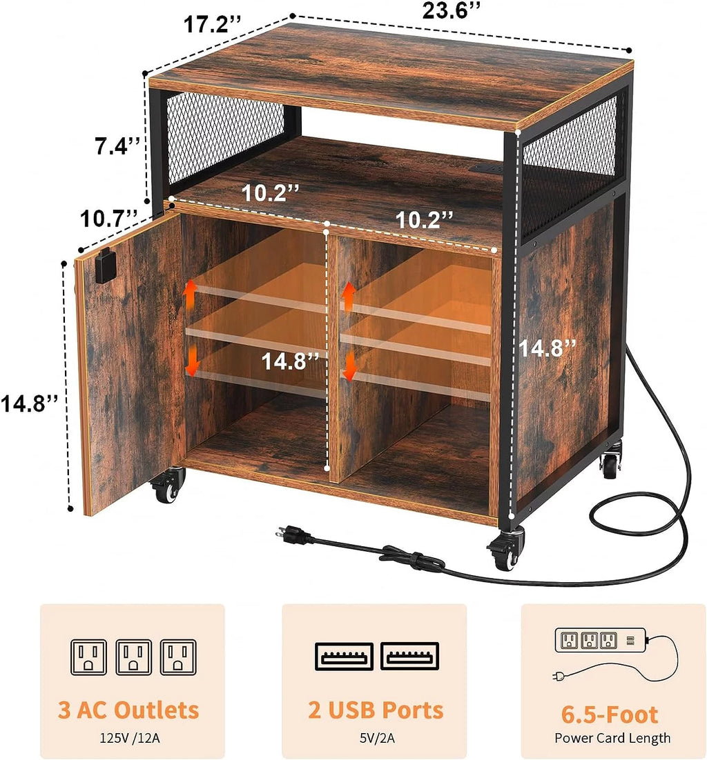 Filing Cabinet with Lock and Charging Station D33713