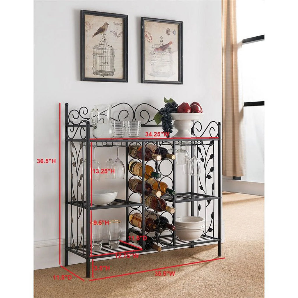Black Metal Wine Rack V550