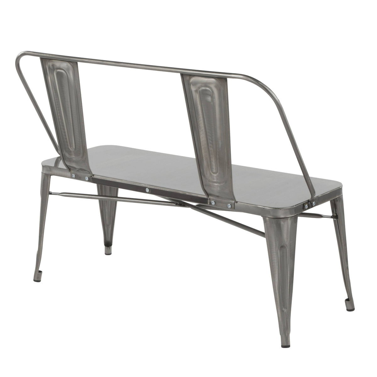 Clear Brushed Silver Metal Bench G9896
