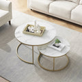 Coffee Table with Gold and Marble Patterns W415