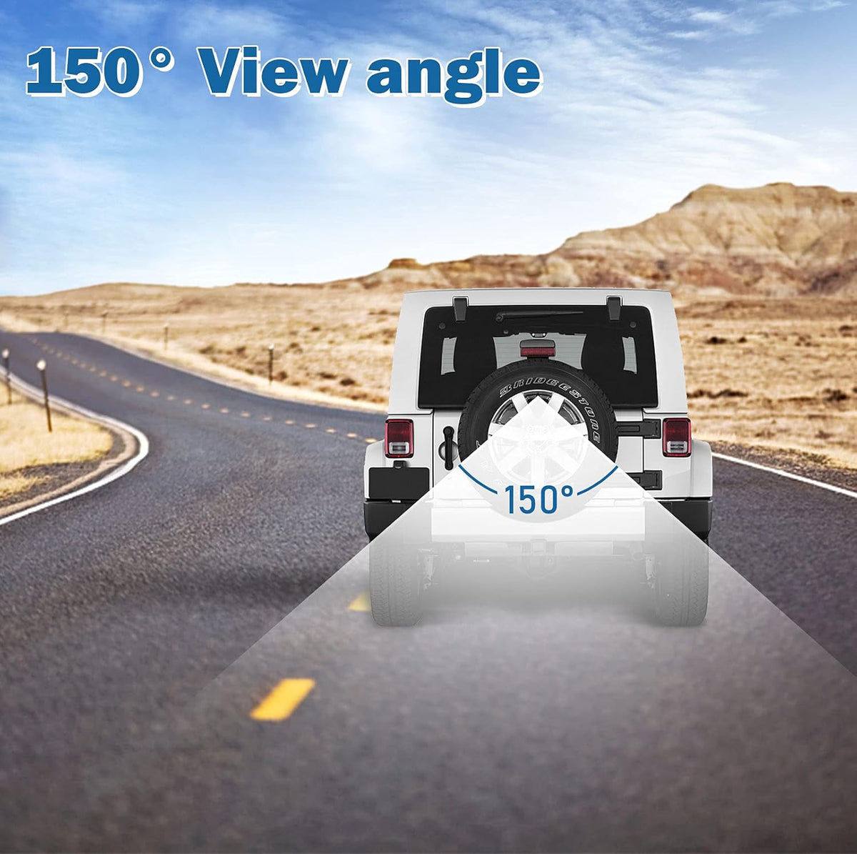 Spare Tire Rear View Backup Camera for Jeep Wrangler JK 2007-2018, Waterproof with Factory Radio RCA Adapter U4884