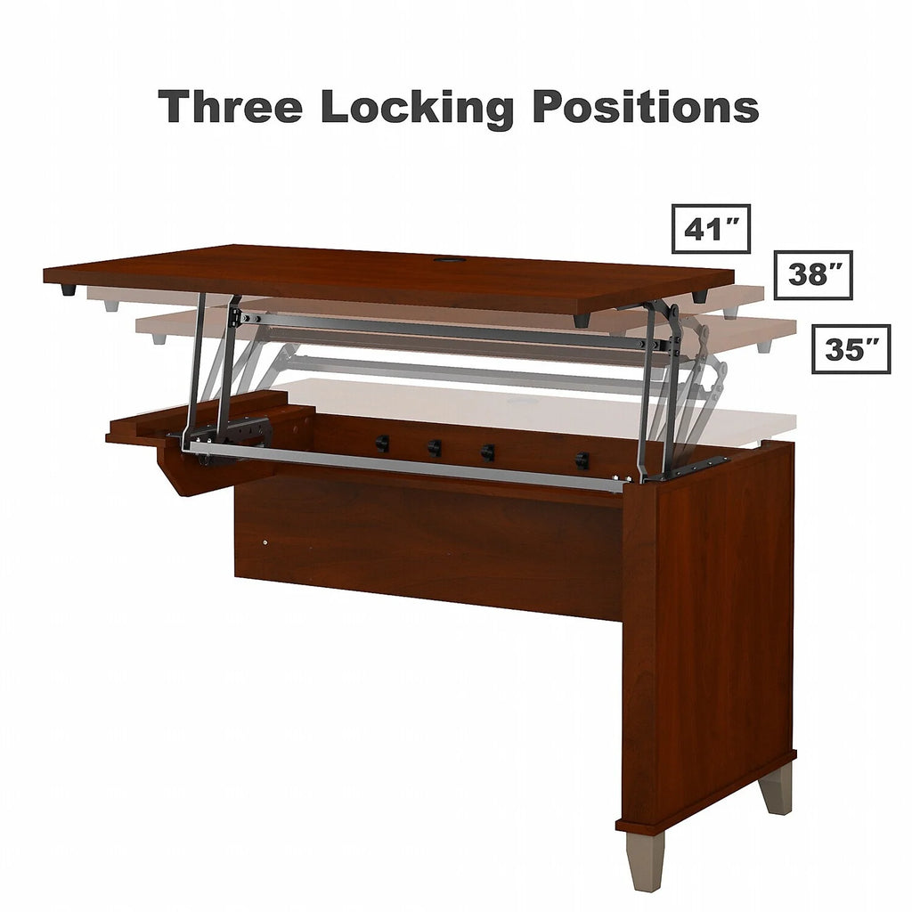 72W 3 Position Sit To Stand L Shaped Desk With Hutch And Bookcase Z623