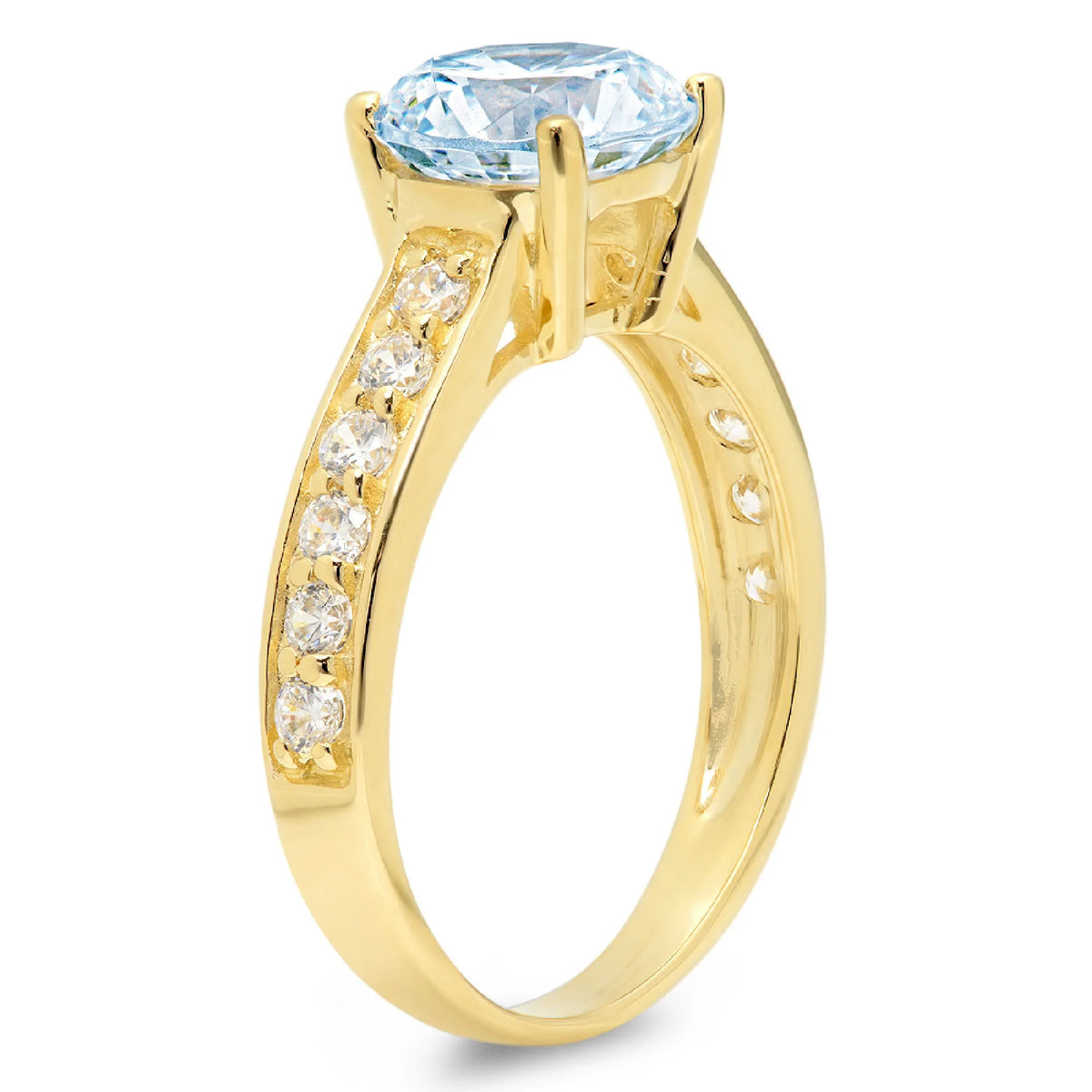 18k Yellow Gold Simulated Diamond Engagement Ring N7316