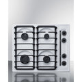 24" Gas Cooktop with Four Sealed Burners, White Porcelain Surface, Cast Iron Grates D45373
