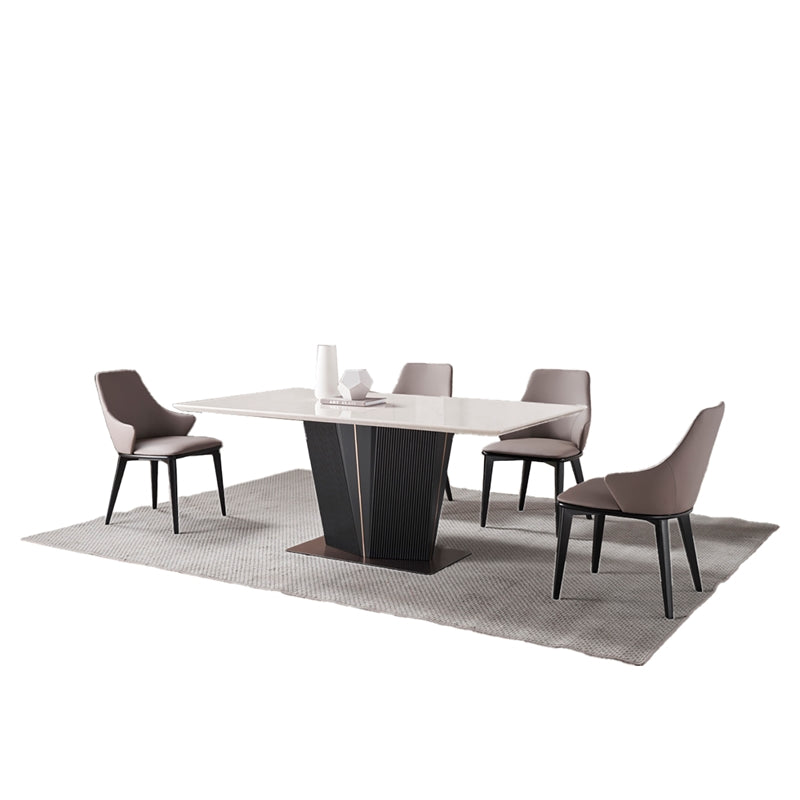 Faux Leather Wood Dining Chair, Tan, Set of 2 T926
