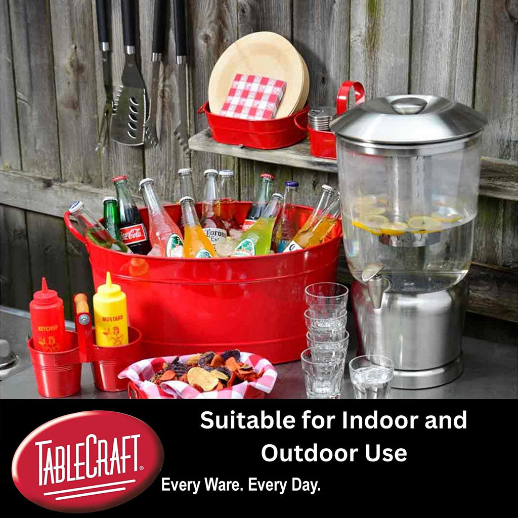 Gallon Drink Dispenser with Fruit Infuser & Stand, Tritan Stainless Steel Y2474