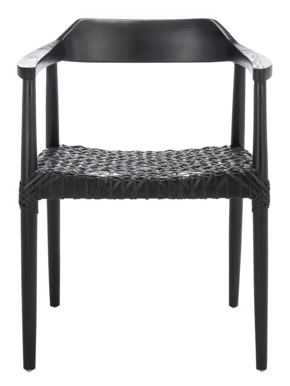 Black Leather Accent Chairs M677
