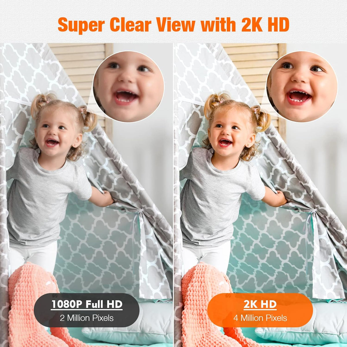 2K Security Camera with Night Vision, 2-Way Audio, Pack of 2 F820
