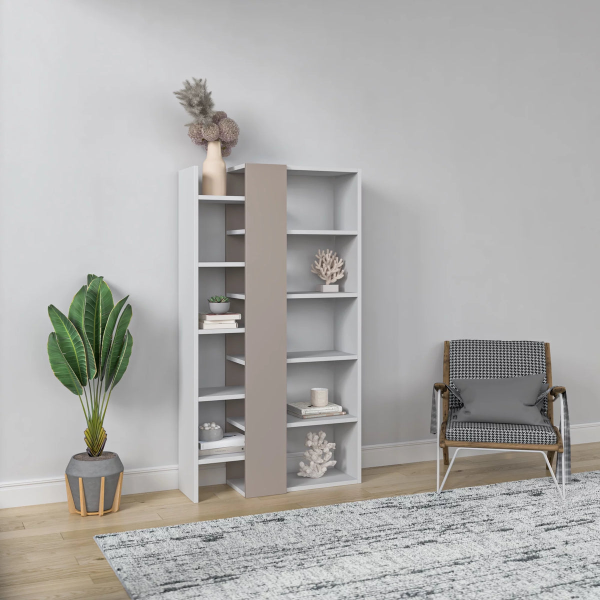 White Light Mocha Modern Bookcase U402368