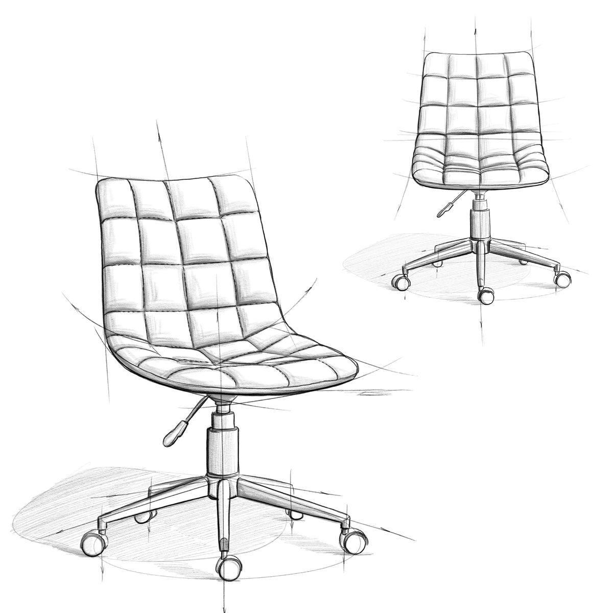 Distressed Blue Adjustable Swivel Office Chair H30956