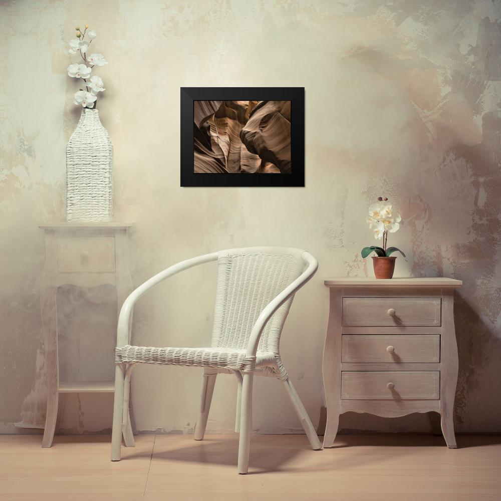 Black Modern Framed Art Print - Antelope Canyon III D4765