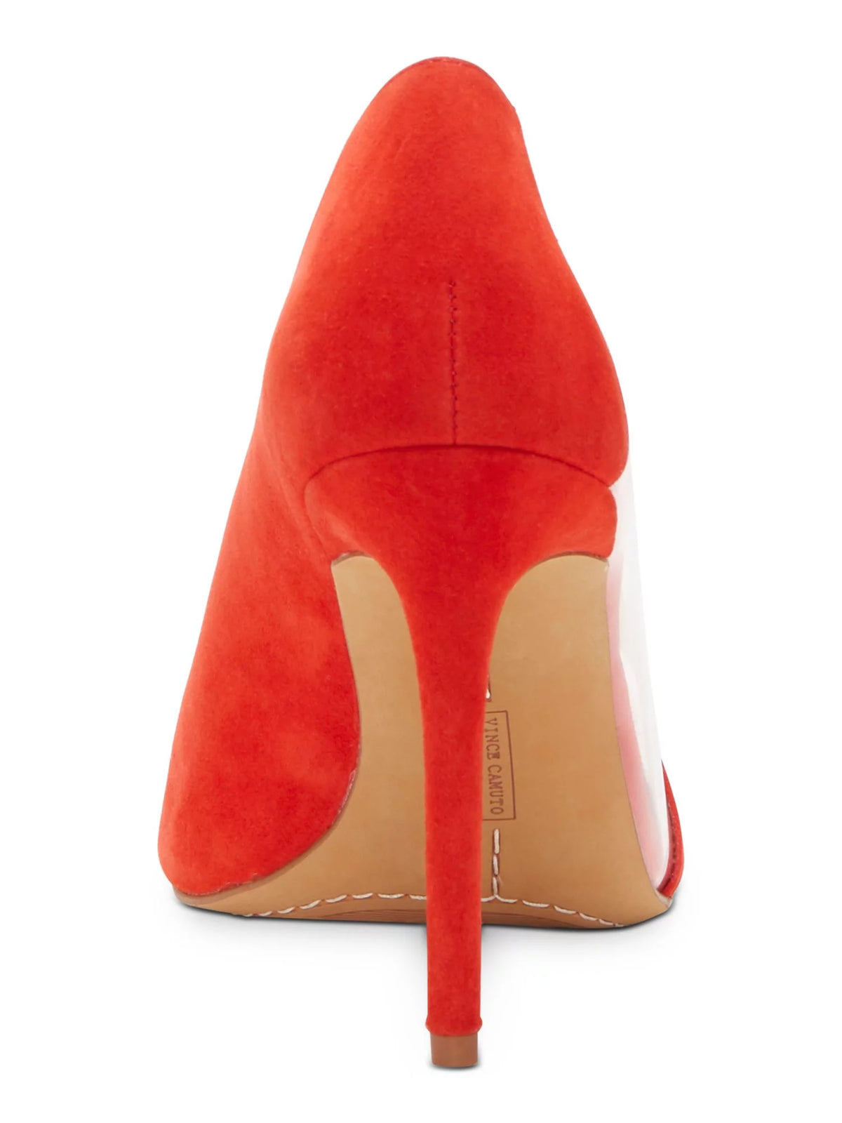 Red Transparent Panel Open Toe Stiletto Slip On Leather Dress Pumps A49593
